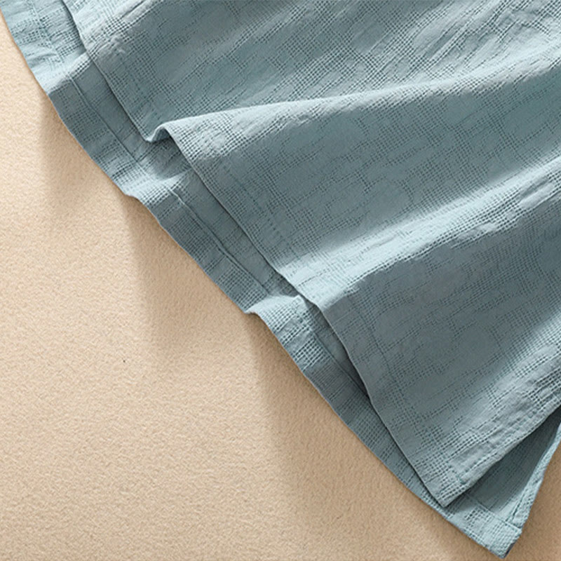 Buddha Stones梅刺繍カエルボタン半袖コットンリネンシャツ - image 23