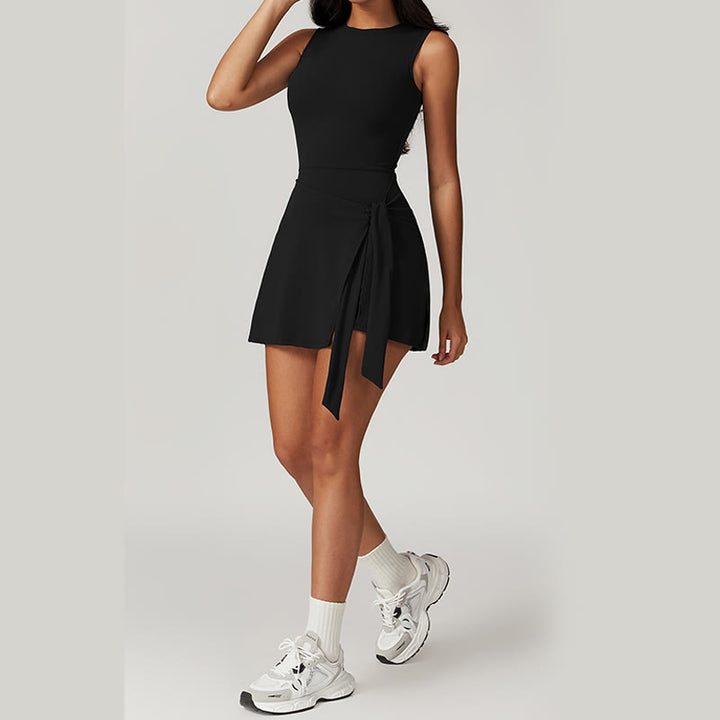 Buddha Stones無地 スポーツ テニス ヨガ レースアップ レディース スポーツドレス