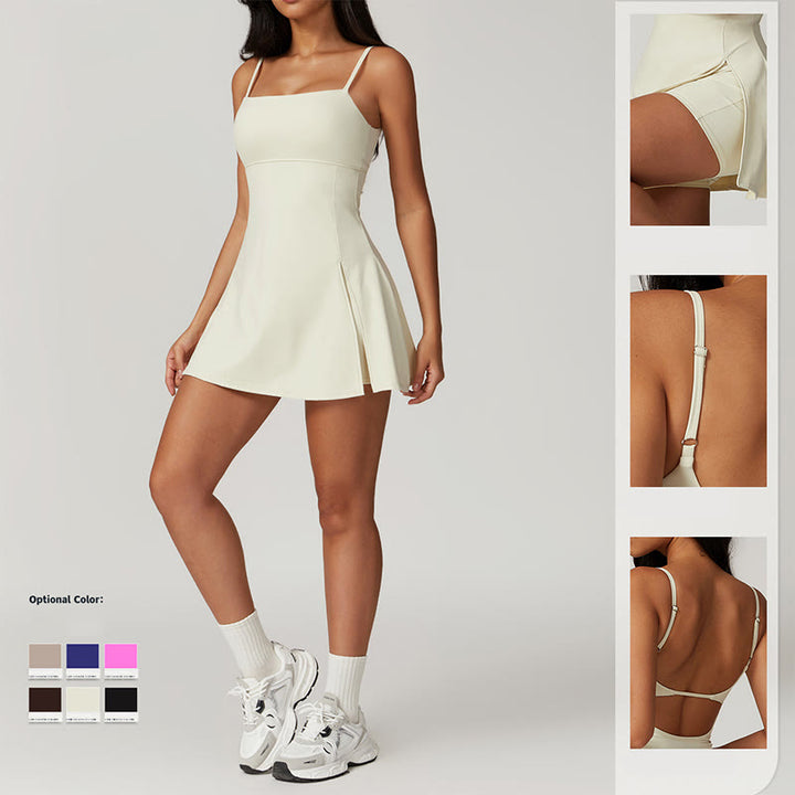 Buddha Stones無地 バックレス テニス ヨガ レディース スポーツドレス - image 4