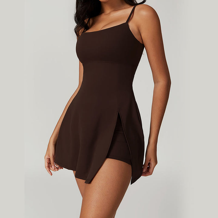 Buddha Stones無地 バックレス テニス ヨガ レディース スポーツドレス - サドルブラウン - US8-10、 UK/AU12-14、 EU40-42 (XL)  - image 17