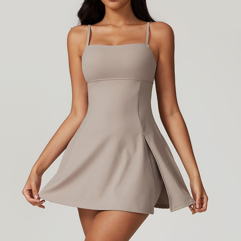 Buddha Stones無地 バックレス テニス ヨガ レディース スポーツドレス - タン - US8-10、 UK/AU12-14、 EU40-42 (XL)  - image 24