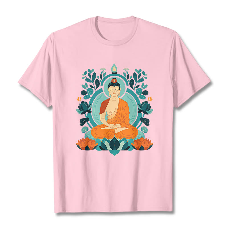 Buddha Stones、蓮仏瞑想Tシャツ - ライトピンク - 2XL - image 9