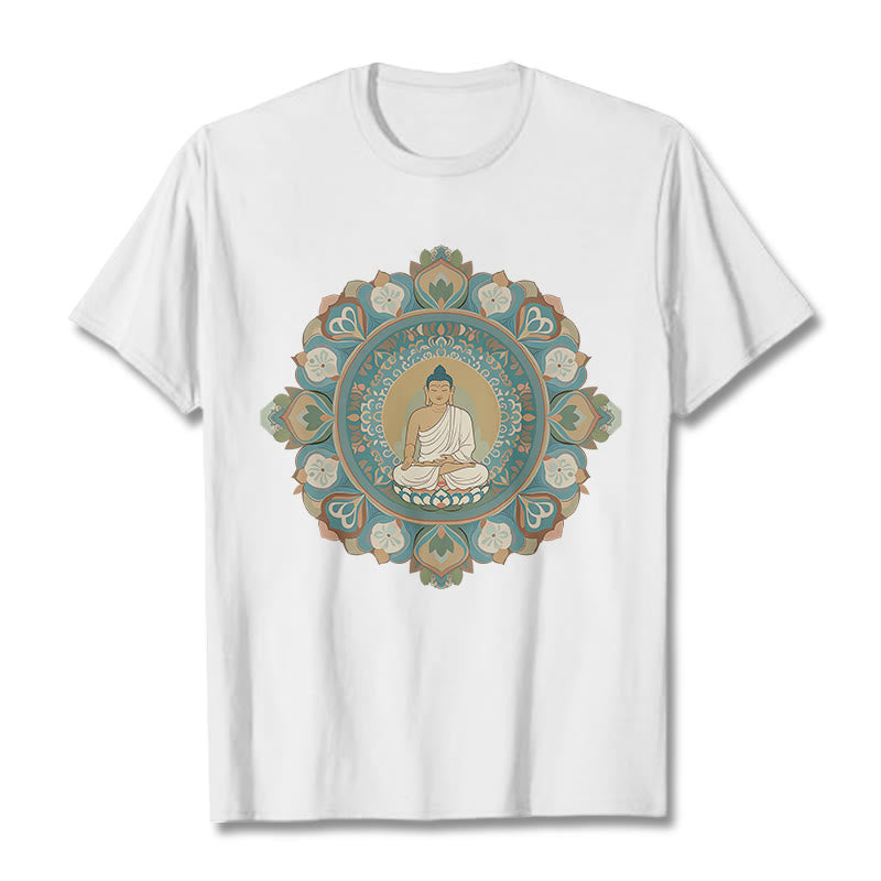 Buddha Stones曼荼羅花仏Tシャツ - 白 - 2XL - image 3