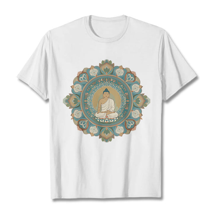 Buddha Stones曼荼羅花仏Tシャツ - 白 - 2XL - image 3