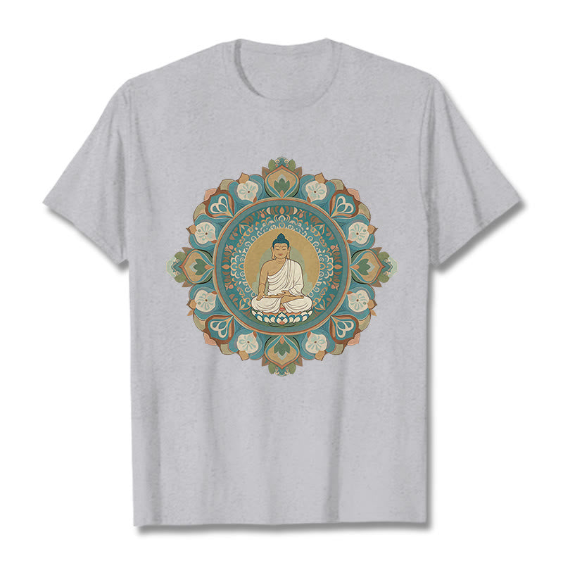 Buddha Stones曼荼羅花仏Tシャツ - ライトグレー - 2XL - image 19