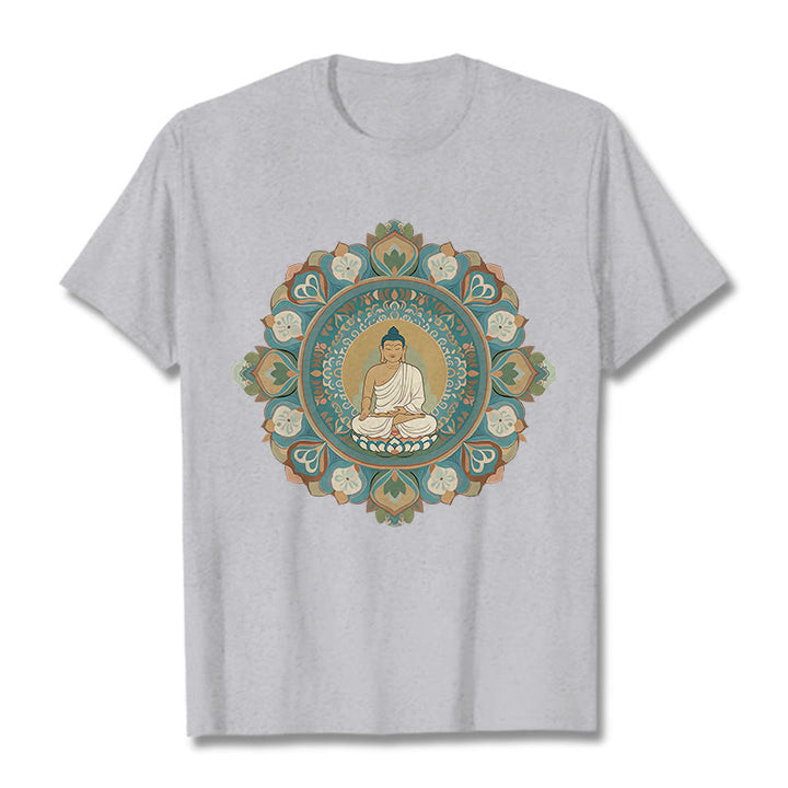 Buddha Stones曼荼羅花仏Tシャツ - ライトグレー - 2XL - image 19