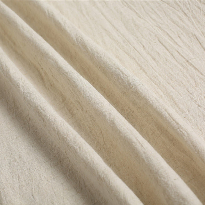 Buddha Stonesメンズ 無地 ラウンドネック 半袖 コットンリネン シャツ