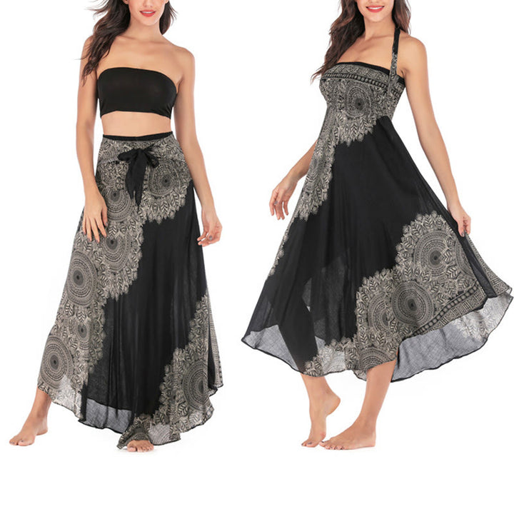 Buddha Stonesのツースタイルウェア、ボヘミアンマンダラフラワービーチスカートドレス - image 13