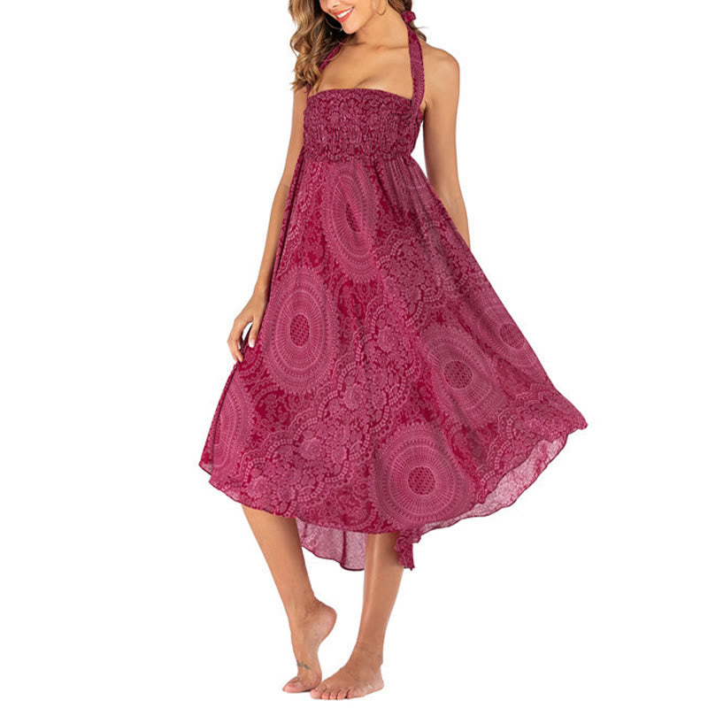 Buddha Stonesの2つのスタイルで着るボヘミアンコンパスローズフラワースカートドレス - image 24