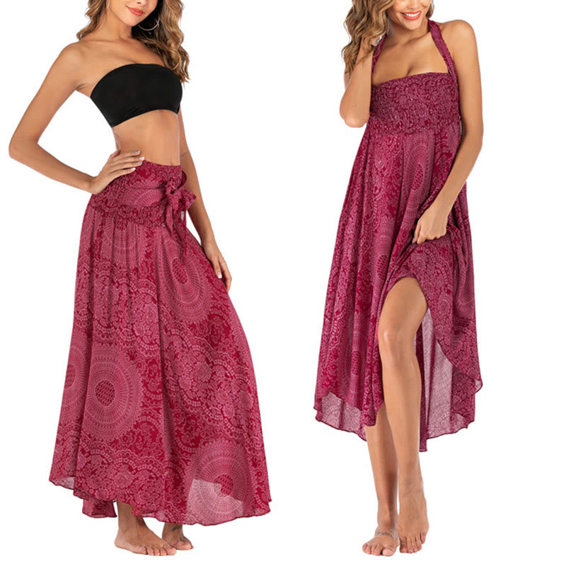 Buddha Stonesの2つのスタイルで着るボヘミアンコンパスローズフラワースカートドレス - image 22