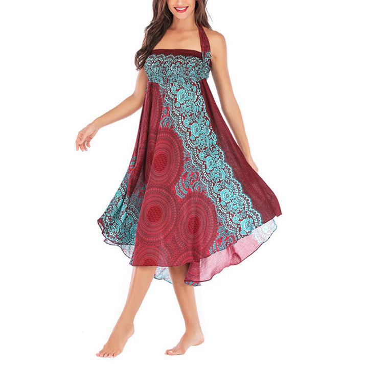 Buddha Stonesツースタイルウェア ボヘミアンコンパスローズフラワーレースアップスカートドレス - image 38