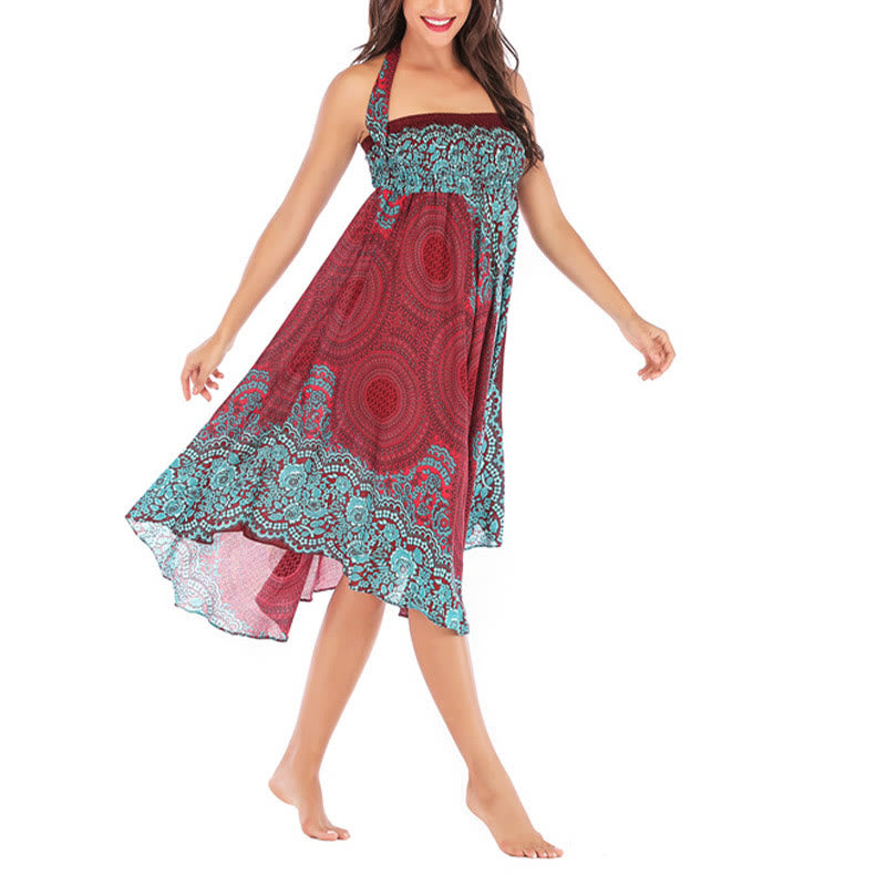 Buddha Stonesツースタイルウェア ボヘミアンコンパスローズフラワーレースアップスカートドレス - image 44