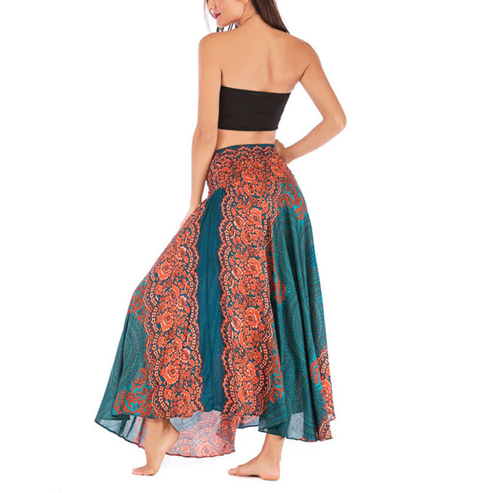 Buddha Stonesツースタイルウェア ボヘミアンコンパスローズフラワーレースアップスカートドレス - image 4