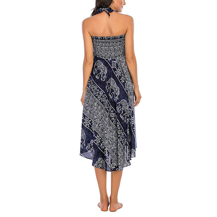 Buddha Stonesの2つのスタイルが着られるボヘミアンエレファントジオメトリックレースアップスカートドレス - image 23