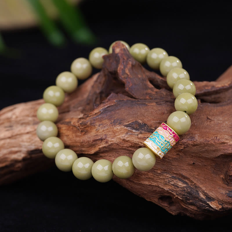 Buddha Stones天然アラシャン瑪瑙エンカレッジブレスレット