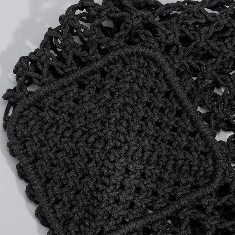 Buddha Stonesの手編みコットン糸ショルダーバッグハンドバッグ