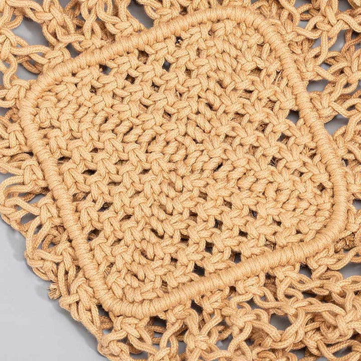 Buddha Stonesの手編みコットン糸ショルダーバッグハンドバッグ