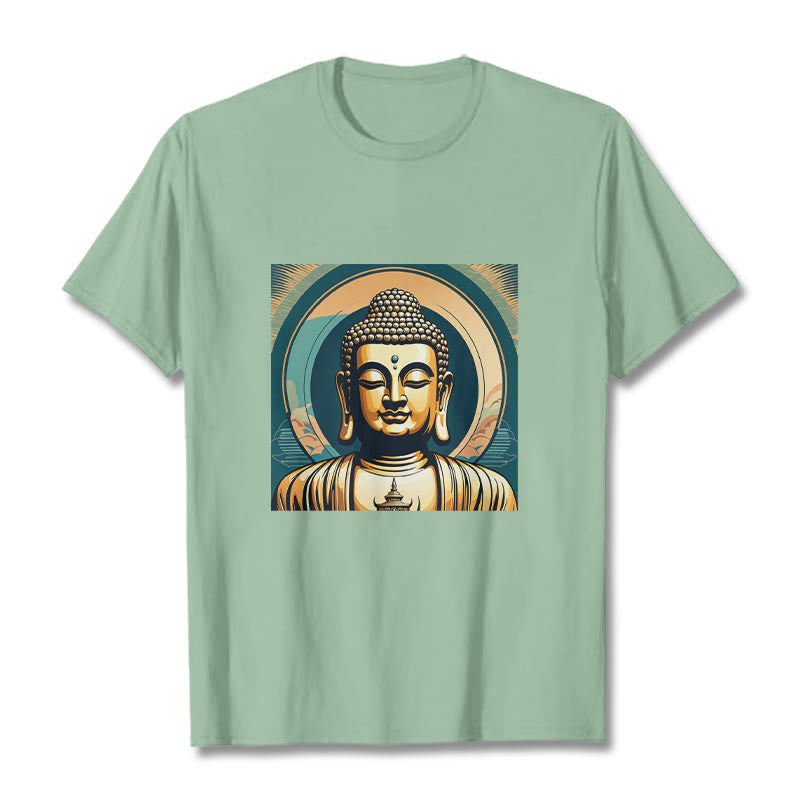 Buddha StonesオーラゴールデンブッダTシャツ - ペールグリーン - 2XL - image 14