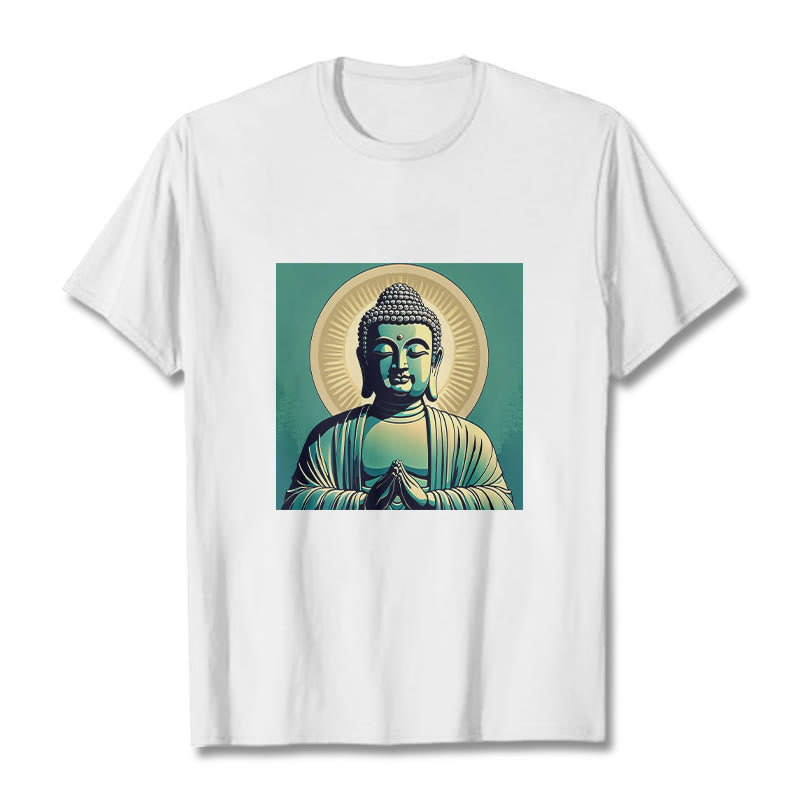 Buddha StonesオーラグリーンブッダTシャツ - 白 - 2XL - image 3