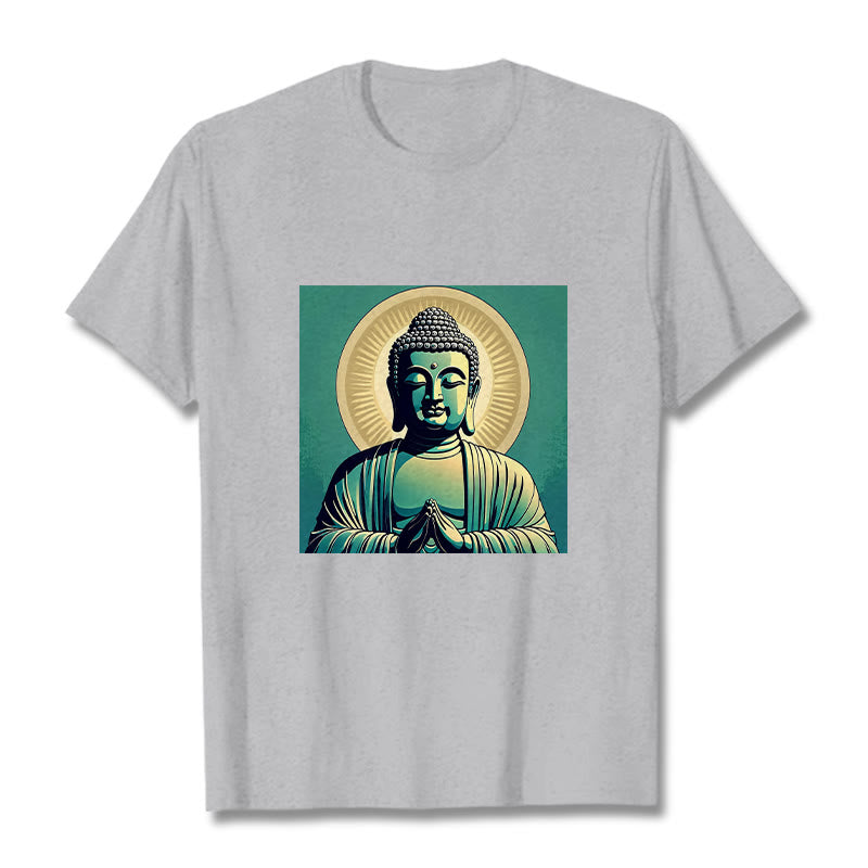 Buddha StonesオーラグリーンブッダTシャツ - ライトグレー - 2XL - image 19