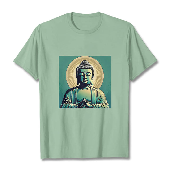 Buddha StonesオーラグリーンブッダTシャツ - ペールグリーン - 2XL - image 1