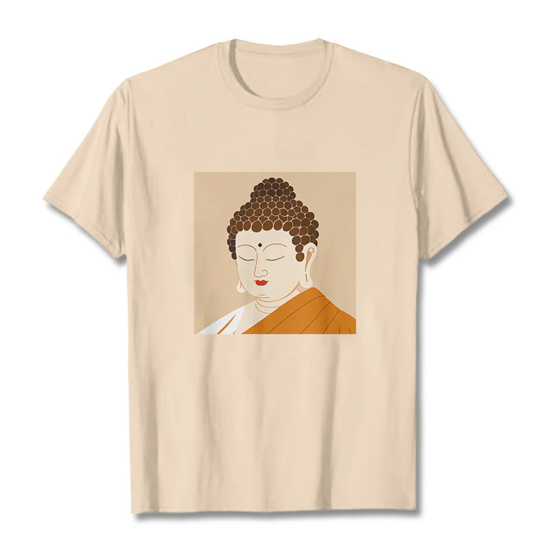 Buddha Stones目を閉じてリラックス 仏陀Tシャツ - ビスク - 2XL - image 8