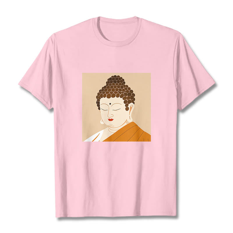 Buddha Stones目を閉じてリラックス 仏陀Tシャツ - ライトピンク - 2XL - image 12