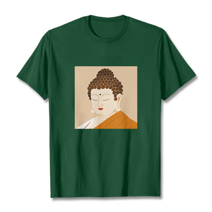 Buddha Stones目を閉じてリラックス 仏陀Tシャツ - フォレストグリーン - 2XL - image 10