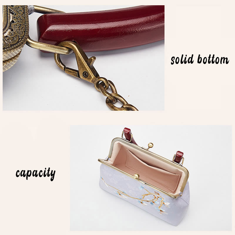 Buddha Stonesの花刺繍ハンドバッグクロスボディバッグ