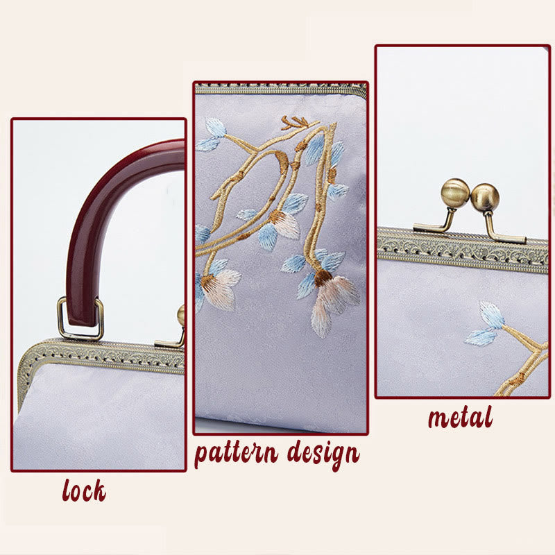 Buddha Stonesの花刺繍ハンドバッグクロスボディバッグ