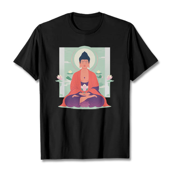 Buddha Stones、蓮の瞑想、仏陀のTシャツ - 黒 - 2XL - image 7