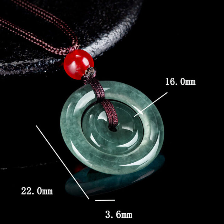 Buddha Stones 翡翠のダブルピースバックル 豊かさを象徴するネックレスペンダント