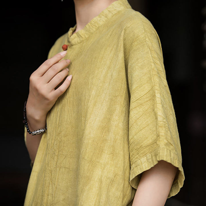 Buddha Stonesハンドメイド タイダイ ラミー リネン ミディドレス ワイドレッグ パンツ ポケット付き - image 10