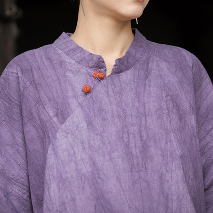 Buddha Stonesハンドメイド タイダイ ラミー リネン ミディドレス ワイドレッグ パンツ ポケット付き - image 2