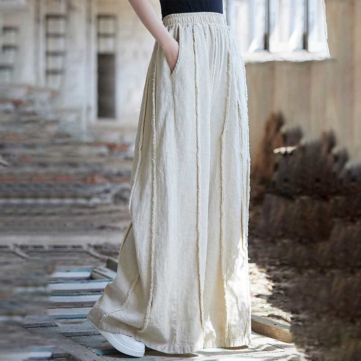 Buddha Stonesフロッグボタン ノースリーブ キャミソール ミディドレス ラミーリネン ワイドレッグパンツ ポケット付き - image 35