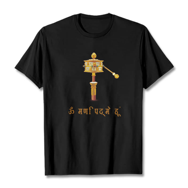 Buddha Stonesサンスクリット語 OM NAMAH SHIVAYA祈祷ホイールTシャツ Tシャツ - 黒 - 2XL - image 6