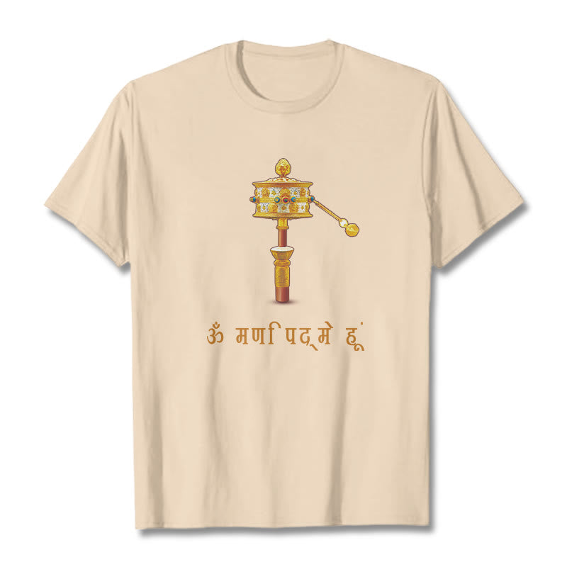 Buddha Stonesサンスクリット語 OM NAMAH SHIVAYA祈祷ホイールTシャツ Tシャツ - ビスク - 2XL - image 10