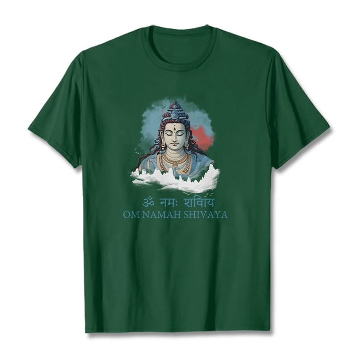 Buddha Stonesサンスクリット語 OM NAMAH SHIVAYA カラフルな雲 T シャツ - フォレストグリーン - 2XL - image 11
