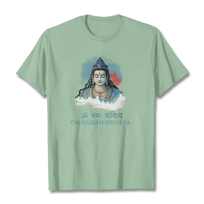 Buddha Stonesサンスクリット語 OM NAMAH SHIVAYA カラフルな雲 T シャツ - ペールグリーン - 2XL - image 15