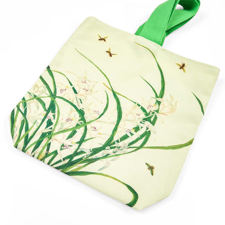 Buddha Stonesオーキッドビー キャンバスハンドバッグ