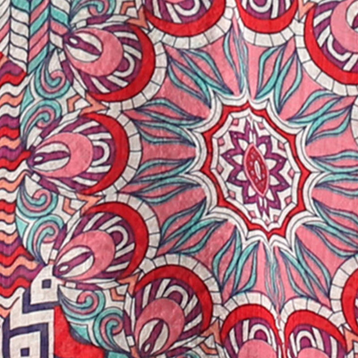 Buddha Stonesレディース マンダラジオメトリー ハーフボタンシャツ