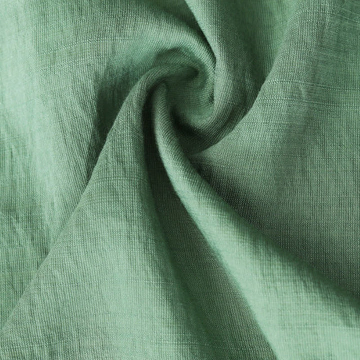 Buddha Stones小花刺繍 Vネック 半袖 コットンリネン Tシャツ - image 10