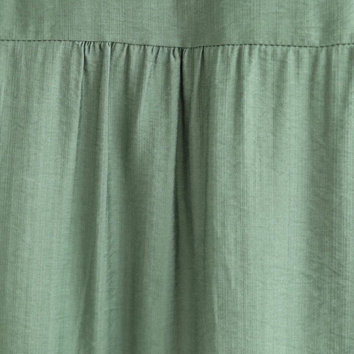 Buddha Stones小花刺繍 Vネック 半袖 コットンリネン Tシャツ - image 7