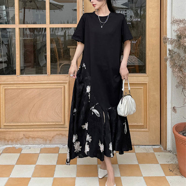 Buddha Stonesカジュアルフラワージャカード半袖Tシャツ ミディドレス - image 6