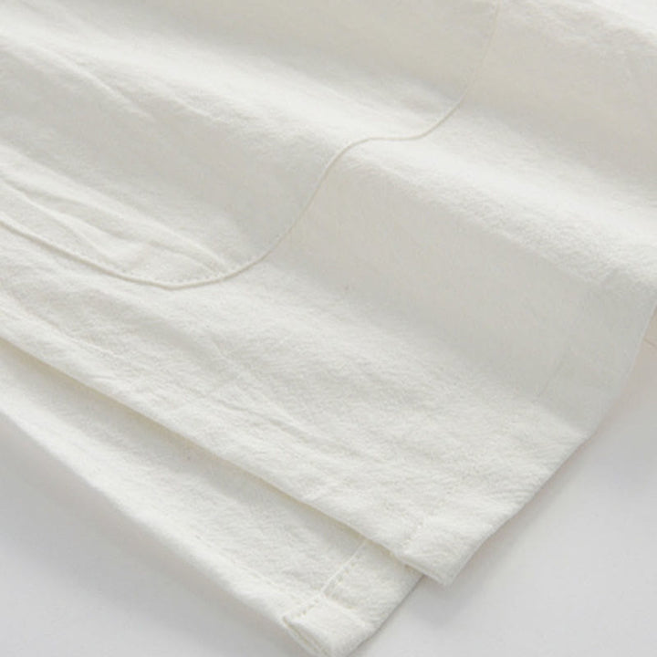 Buddha Stones中国風 カエルボタン 唐装 メンズ 半袖シャツ コットンリネン ポケット付き - image 5