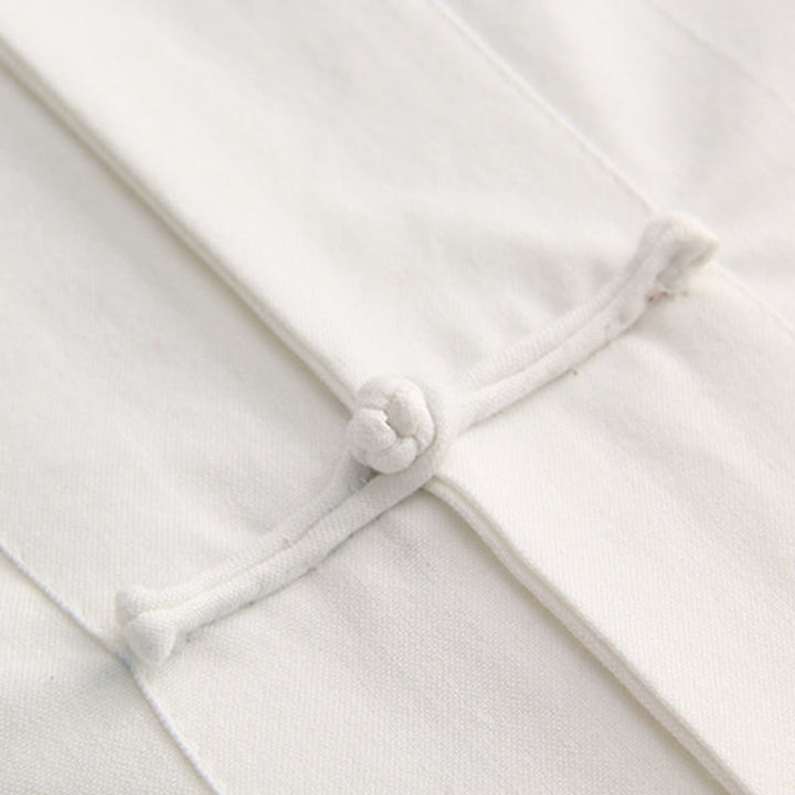 Buddha Stones中国風 カエルボタン 唐装 メンズ 半袖 コットンシャツ ポケット付き - image 4