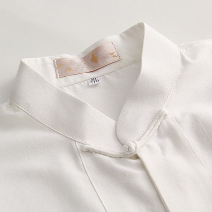 Buddha Stones中国風 カエルボタン 唐装 メンズ 半袖 コットンシャツ ポケット付き - image 3