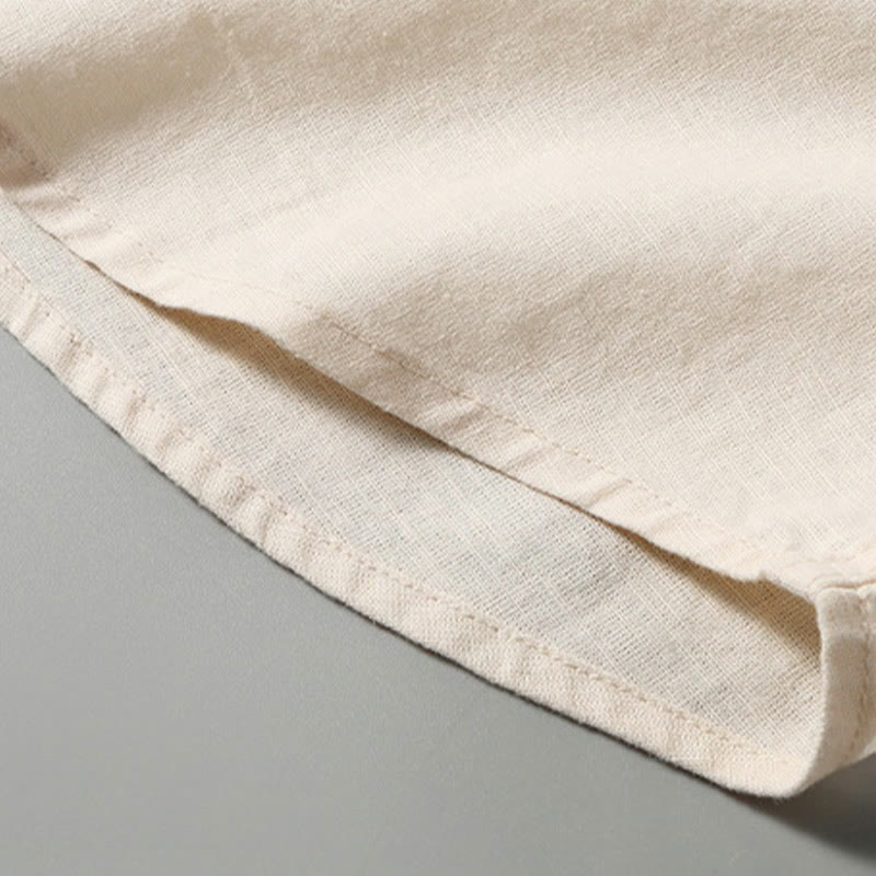 Buddha Stonesサマー メンズ 半袖 ボタンダウン コットンリネンシャツ - image 13