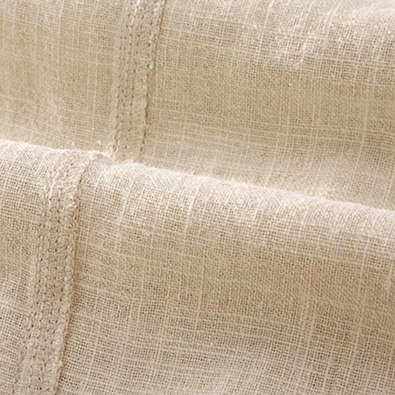 Buddha Stonesメンズ 無地 ラミー リネン ドローストリング クロップドパンツ ポケット付き - image 5