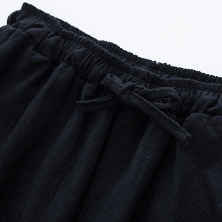 Buddha Stones無地コットンリネンカジュアルメンズハーレムパンツ(ポケット付き) - image 2